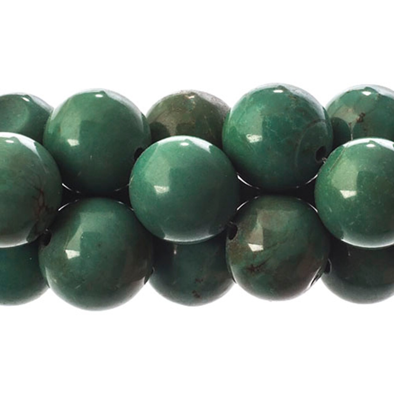 Earth's Jewel 12mm Turquoise Green Dyed Stabilized Semi-Precious Strung Bead